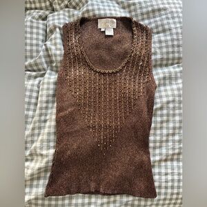 Caché vintage beaded top